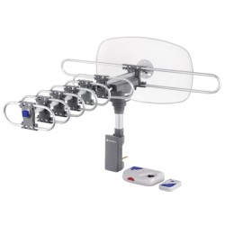 Antena Aérea Para TV, Giratoria 360° Con Cable Coaxial 10M