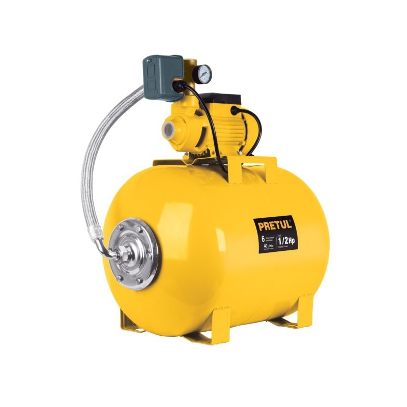 Bomba Hidroneumática 1/2 HP, 50 Litros, Pretul