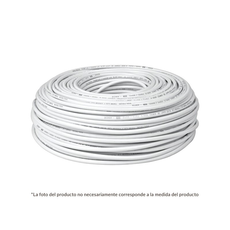 Cable THHW-LS, 10 AWG, color blanco rollo 100 m