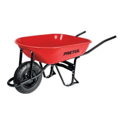 Carretilla 5.5ft3,Neum.Ref, Bastidor Bipartido, Roja, Pretul