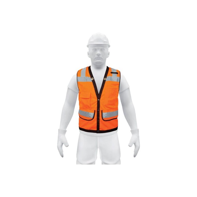 Chaleco Seguridad Reforzado, C/Bolsas, Naranja, Extra Grande