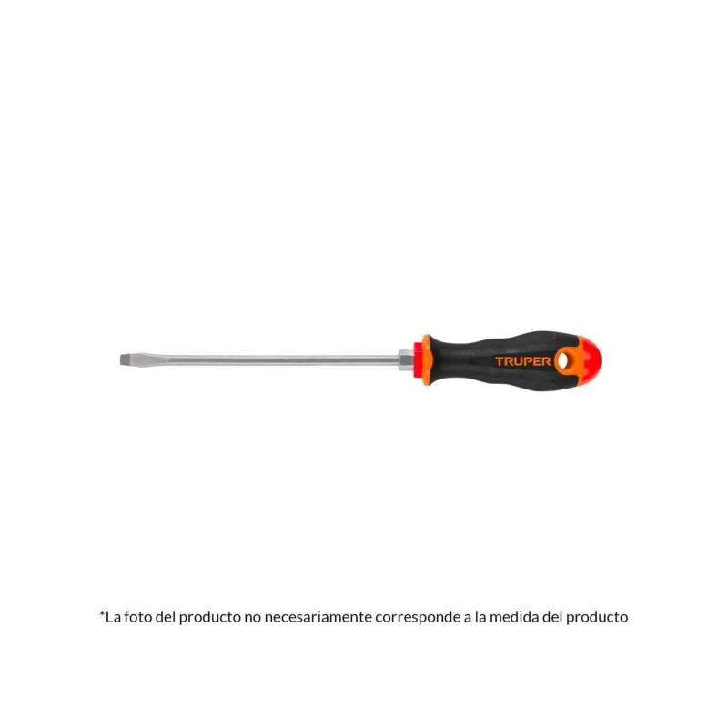 Desarmador plano 1/4 x 8?, mango Comfort Grip