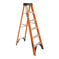 Escalera De Tijera, Tipo ll, 5 Peldaños, Fibra De Vidrio