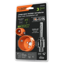 Jgo de 3 pzas. bimetálicas p/instalar cerraduras, Expert